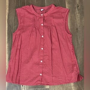 Old Navy Sleeveless Red Button-Down Blouse